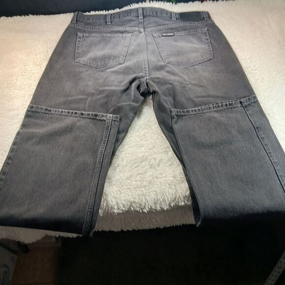 Vintage Harley Davidson Jeans 36x30 Mens Relaxed Leg Black Denim 38W. Y2K - Picture 12 of 13